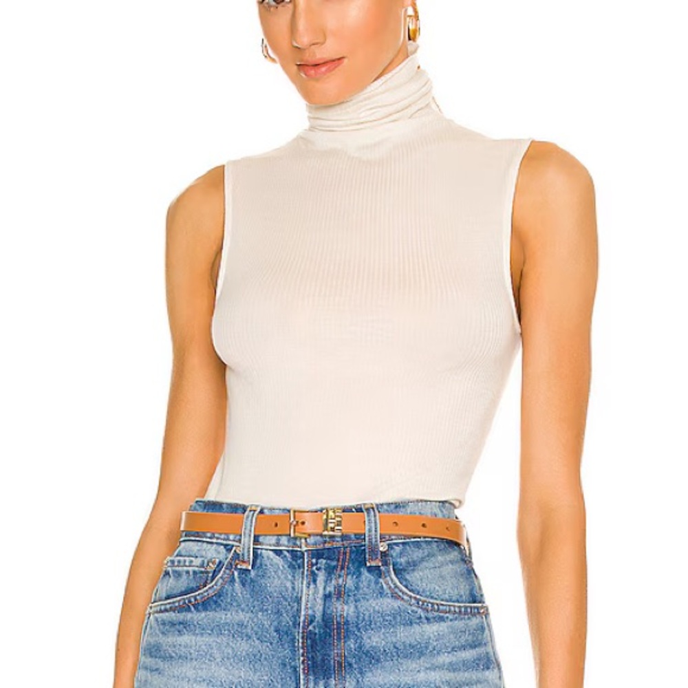 Enza Costa silk cashmere rib sleeves turtleneck top